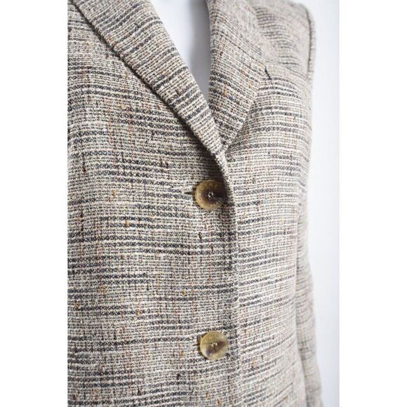 Celine Womens Blazer Suit Jacket Long & Pencil Skirt Set Sz 40 US 8 Blue Tweed - Picture 4 of 15